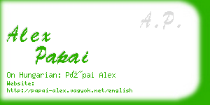 alex papai business card